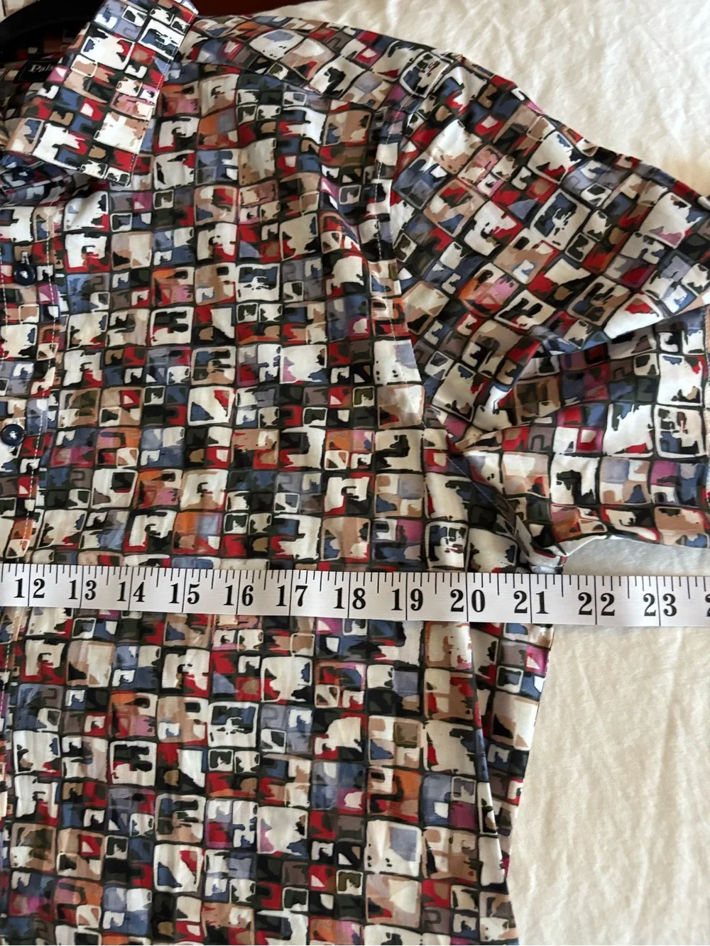 Paisley & Gray Multi-Color Geometric Print Slim Fit Shirt - large -17